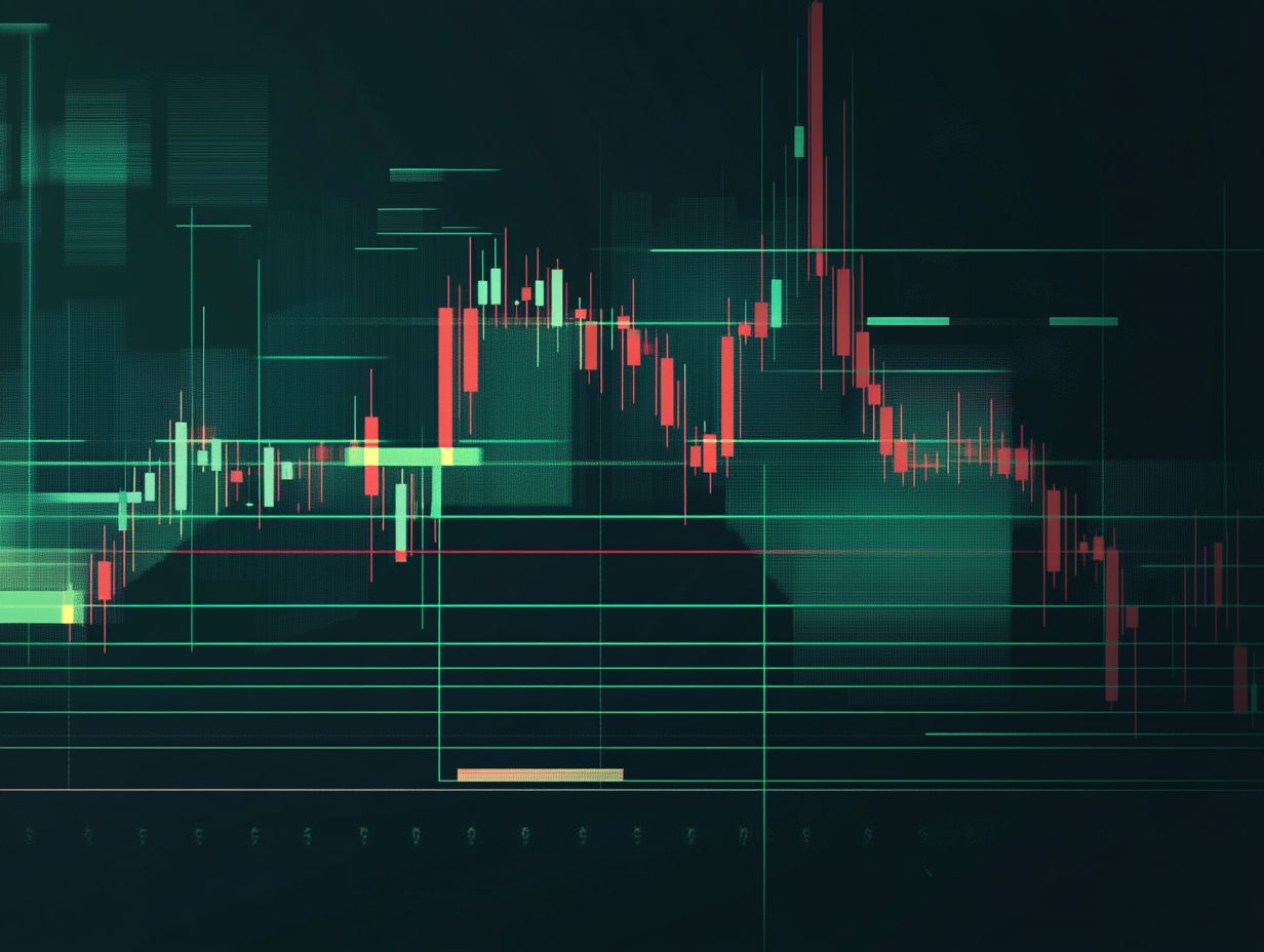 An illustration showing support and resistance levels on a stock chart.