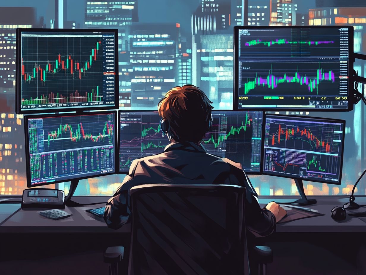 Visual representation of technical analysis concepts