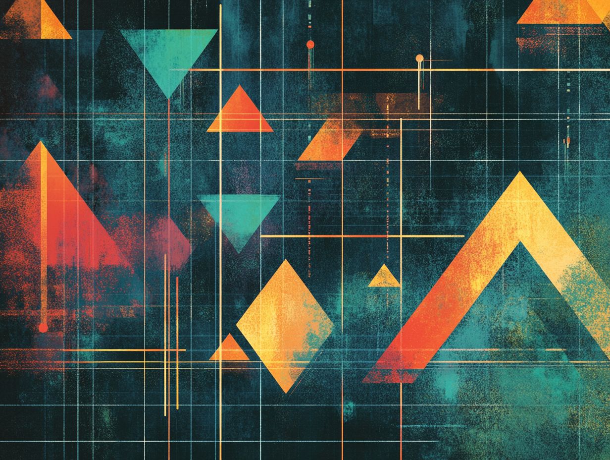 An example image illustrating various chart patterns used in trading.