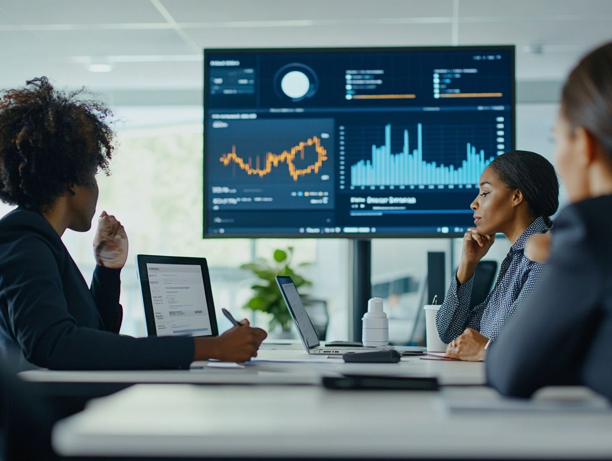 Graphs showing predictions for future market trends in various industries.